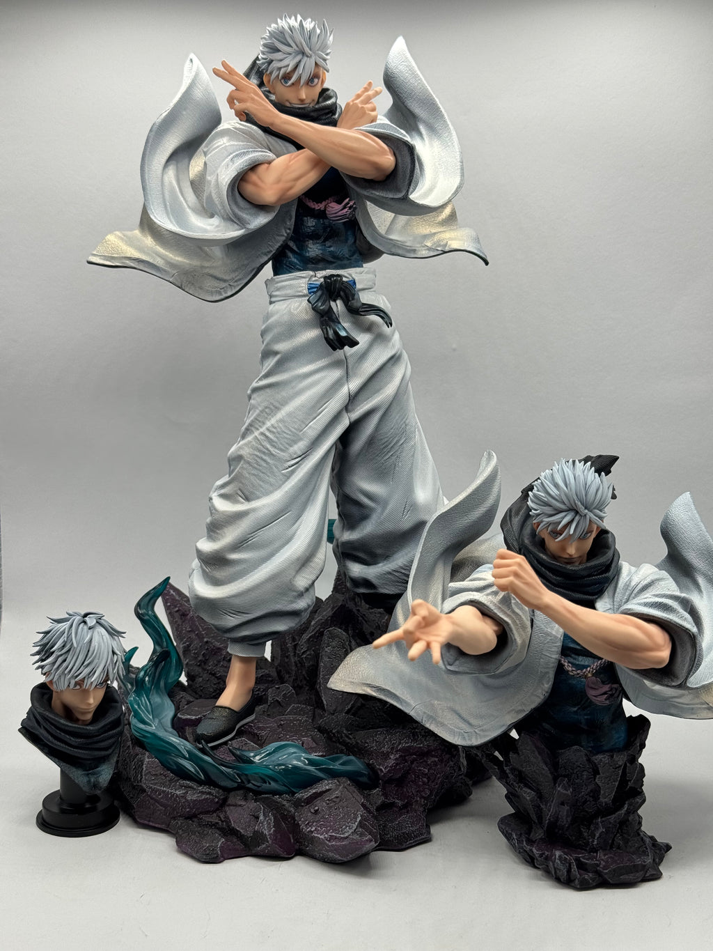 Statua Gojo Satoru Jujutsu Kaisen - GK Figure PVC 36cm (Doppio Busto + 3 Teste)