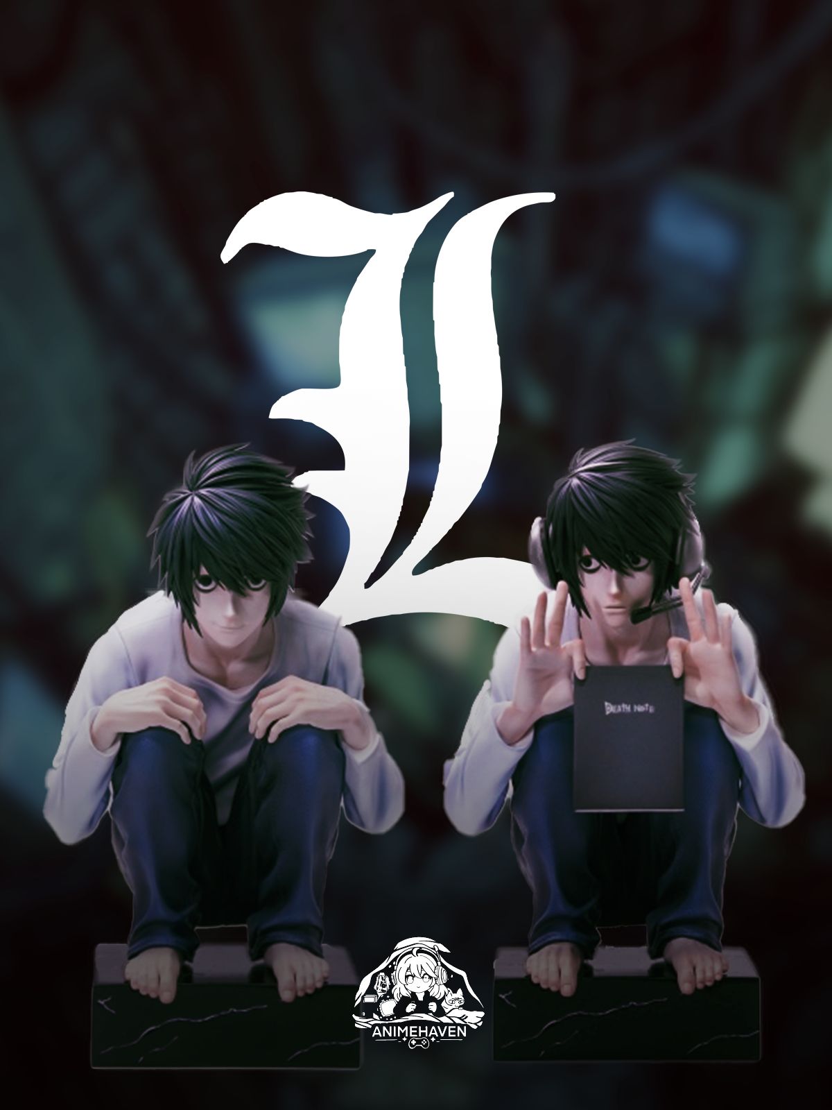 Action Figure L Lawliet (Death Note) - 15cm con Doppia Testa e Braccia Intercambiabili
