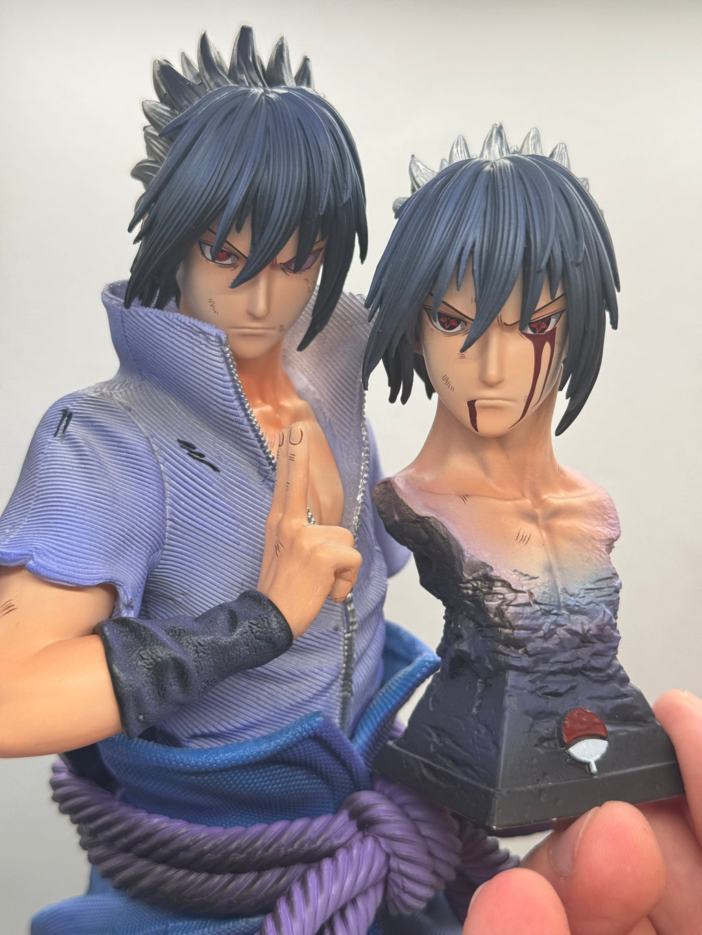 Sasuke Uchiha GK Figure Style 35cm LED CK Studio - Statua Anime in PVC Doppia Testa