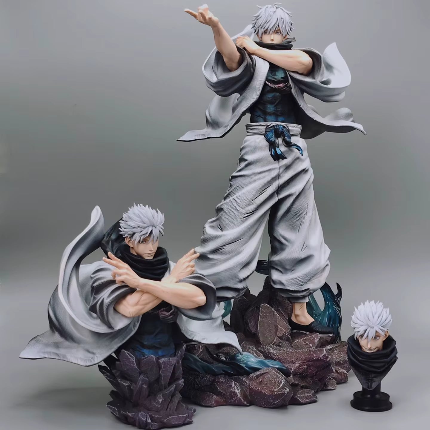 Statua Gojo Satoru - GK Figure PVC 36cm (Doppio Busto + 3 Teste)