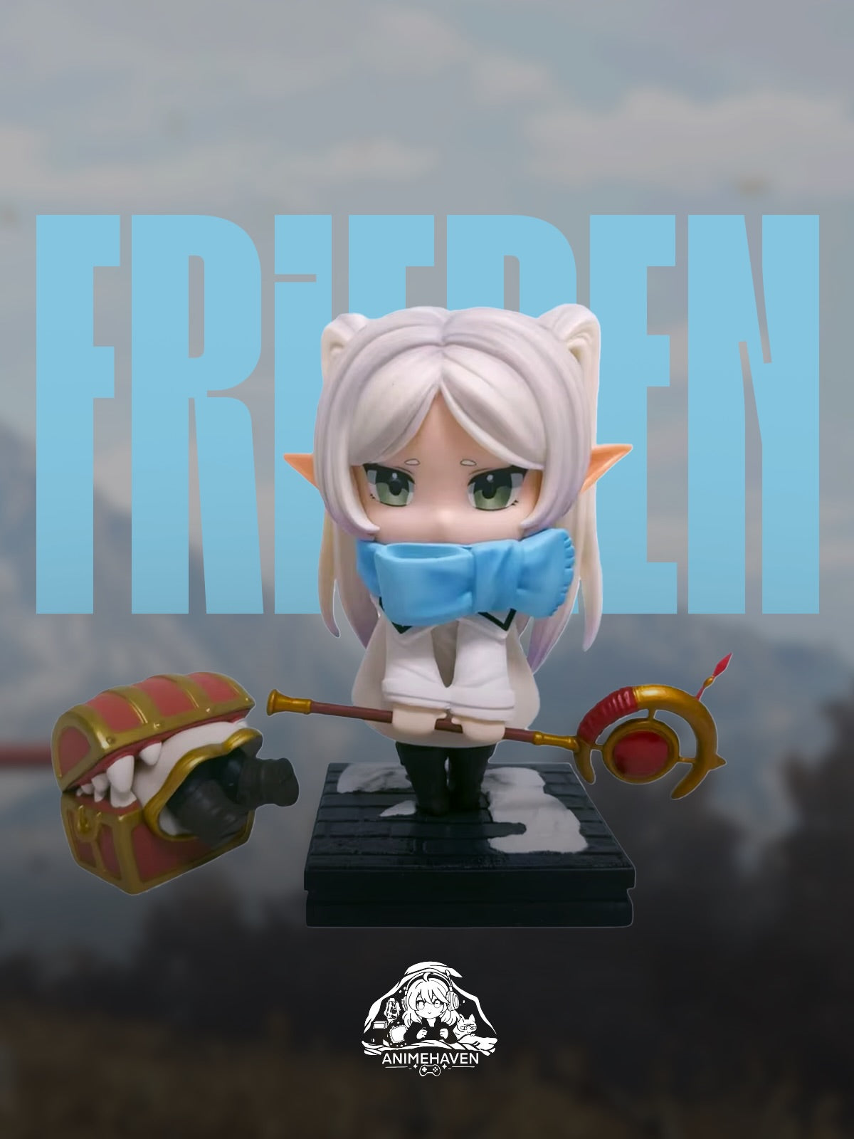 Statua Frieren & Mimic Chibi Ver. - Frieren: Beyond Journey's End - GK Figure 13cm