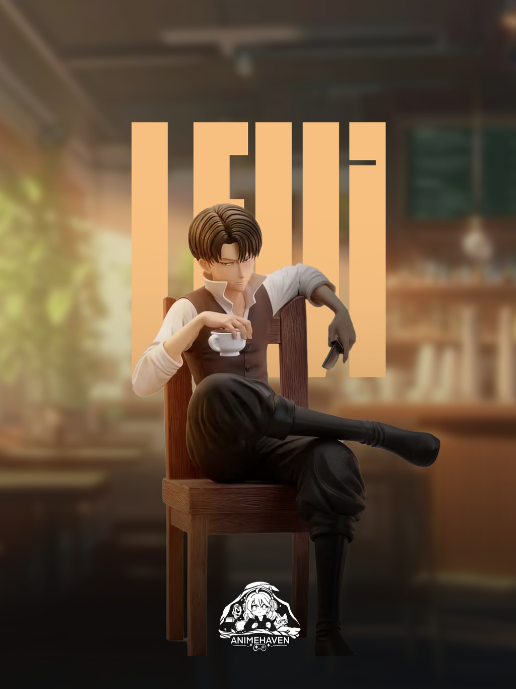 Statua Levi Ackerman - Attack on Titan Figure 19cm Sitting