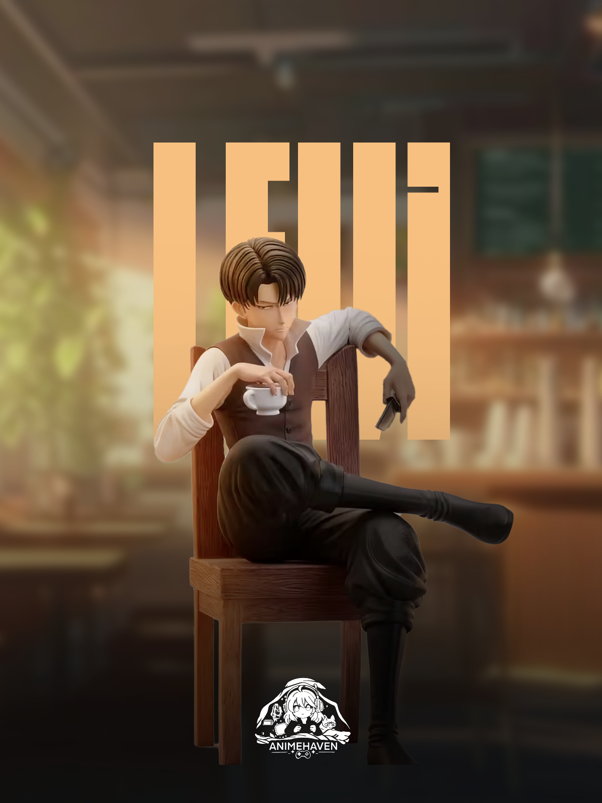 Statua Levi Ackerman - Attack on Titan Figure 19cm Sitting