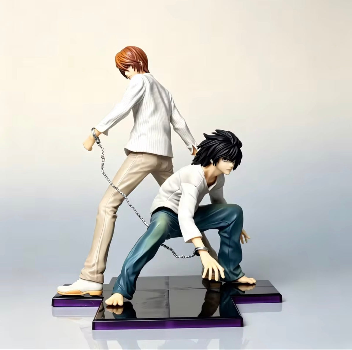 Statua Light Yagami & L Lawliet (Handcuffs Ver.) - Death Note GK Figure 24cm