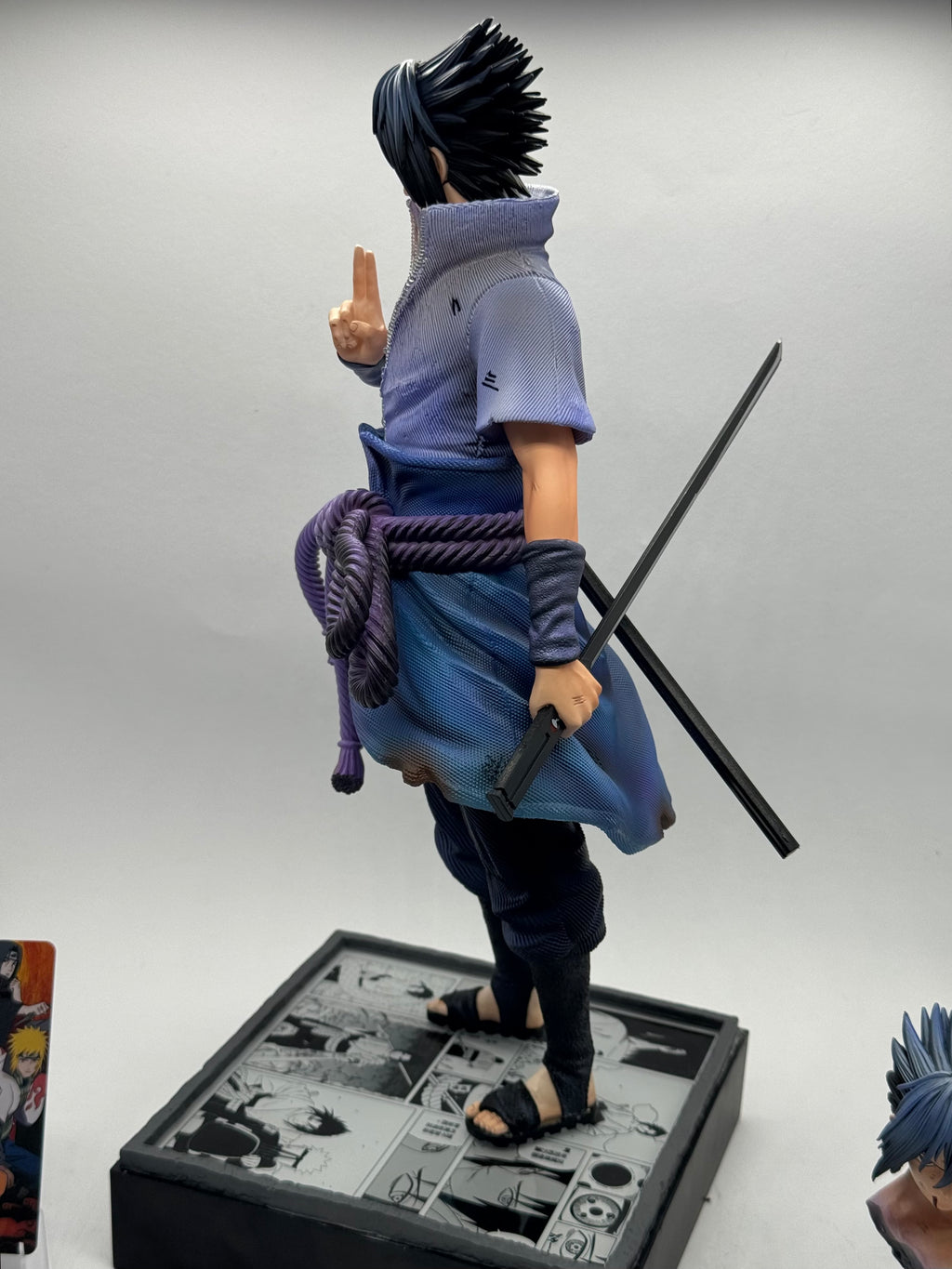 Sasuke Uchiha GK Figure 35cm LED CK Studio - Statua Anime in PVC Doppia Testa