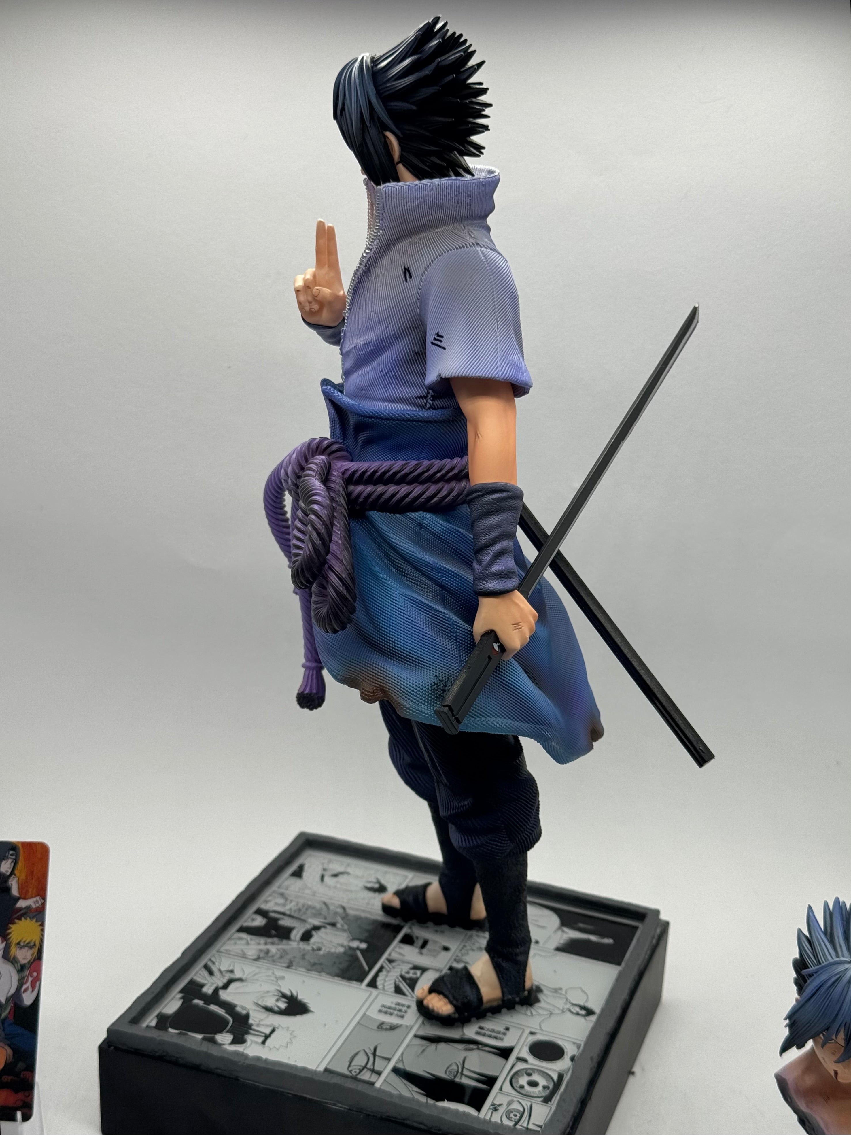 Sasuke Uchiha GK Figure 35cm LED CK Studio - Statua Anime in PVC Doppia Testa