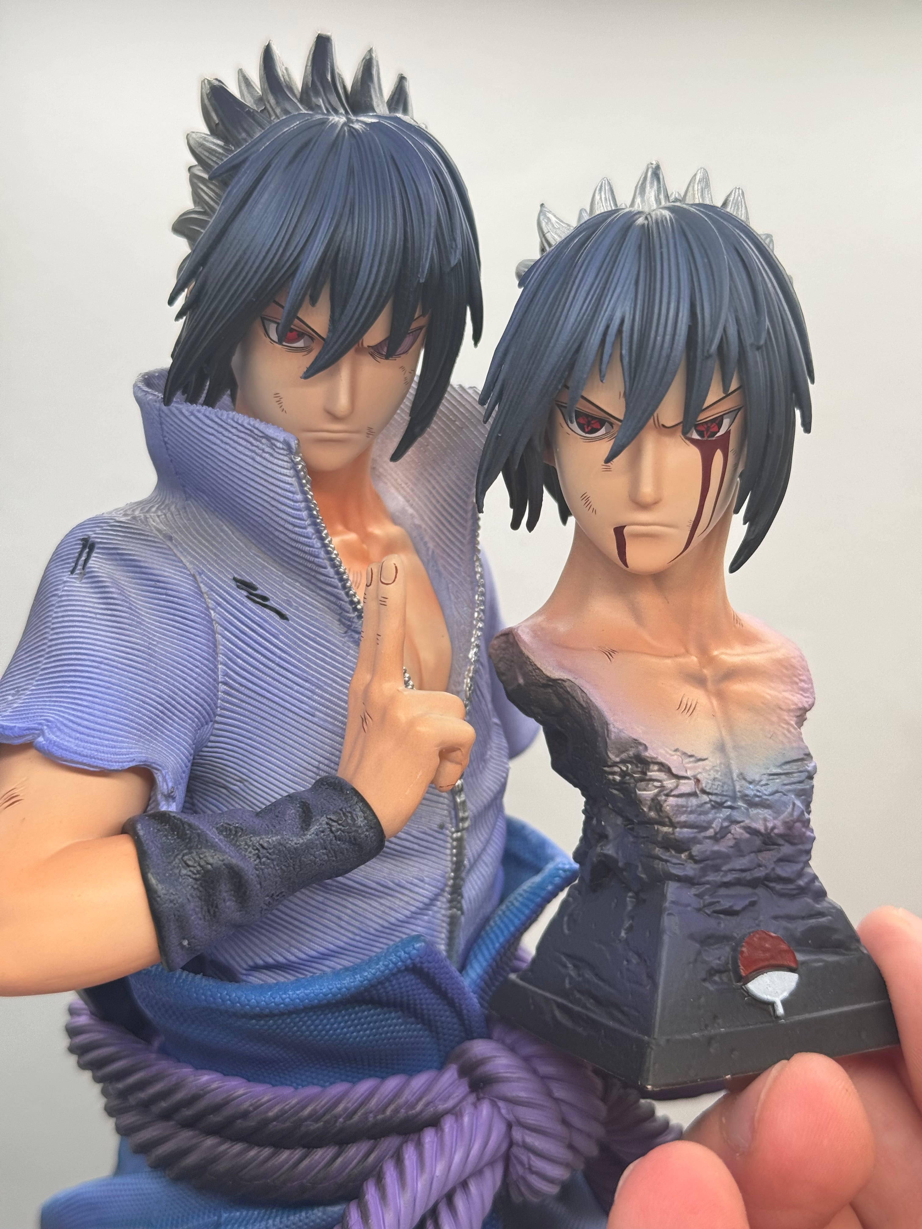 Sasuke Uchiha GK Figure 35cm LED CK Studio - Statua Anime in PVC Doppia Testa