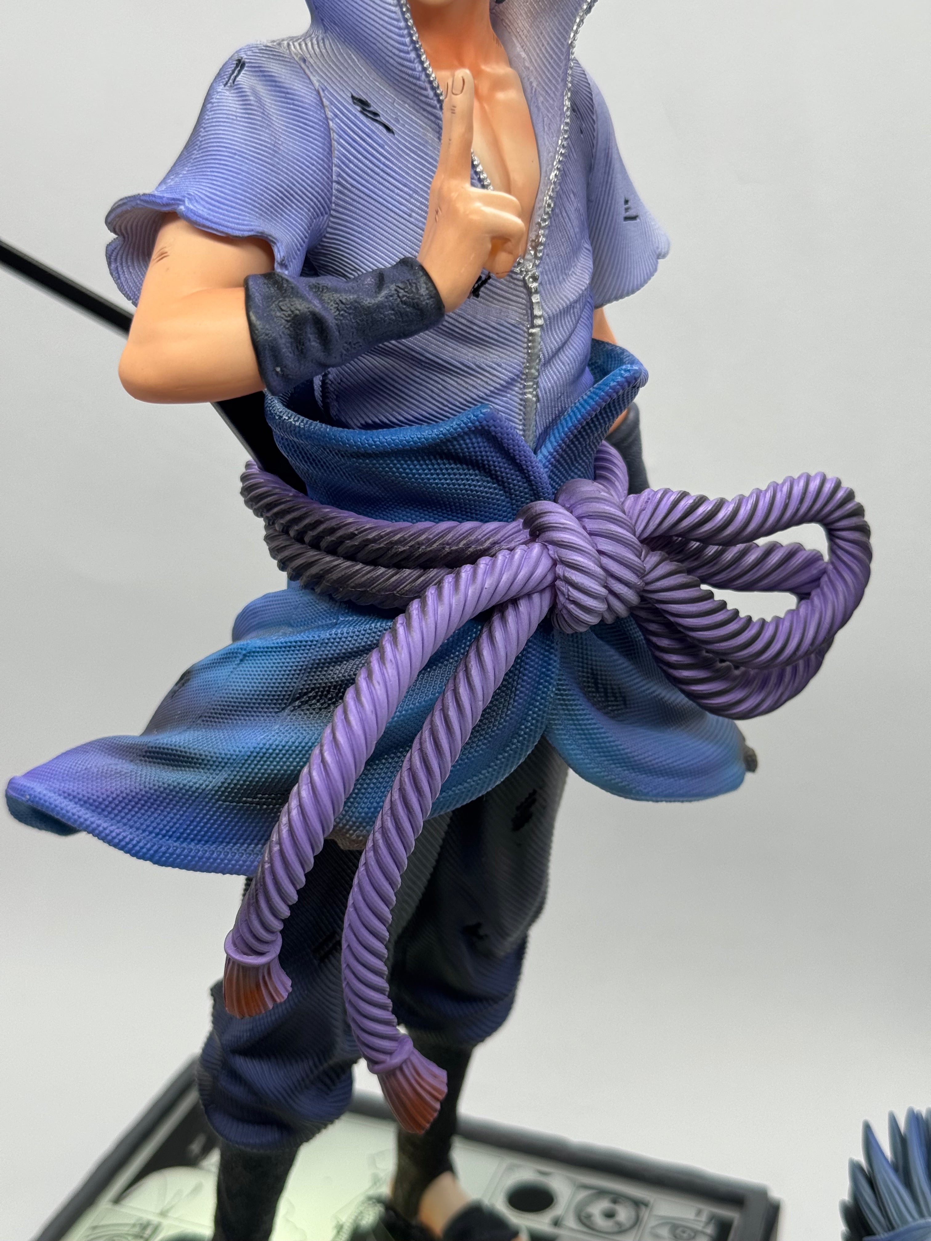 Sasuke Uchiha GK Figure 35cm LED CK Studio - Statua Anime in PVC Doppia Testa