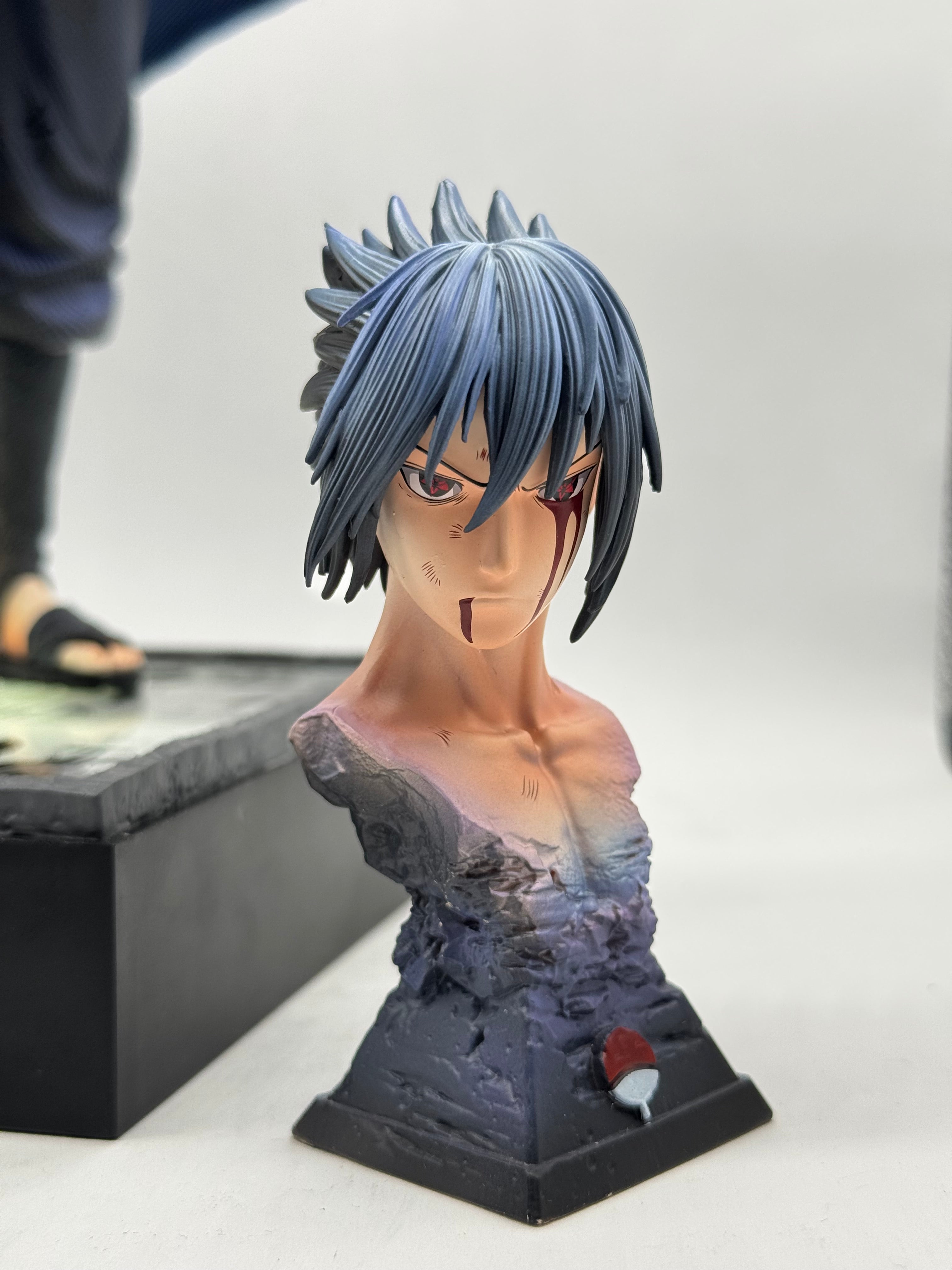 Sasuke Uchiha GK Figure 35cm LED CK Studio - Statua Anime in PVC Doppia Testa